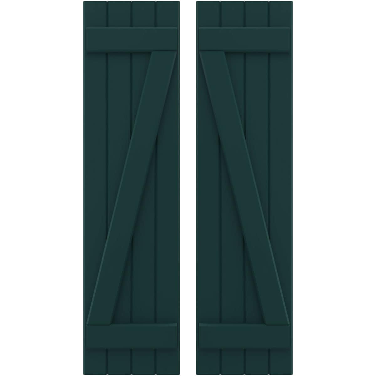 Ekena Millwork 14-in W x 81-in H Thermal Green Paintable/Stainable Board and batten Framed Wood Exterior Shutters ( 2 -Pack )