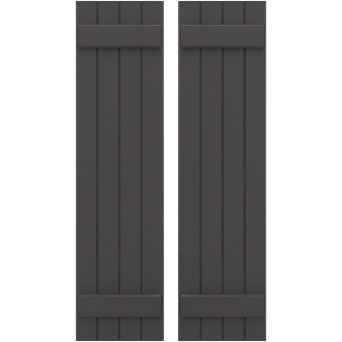 Ekena Millwork 14-in W x 75-in H Shadow Mountain Paintable/Stainable Board and batten Framed Wood Exterior Shutters ( 2 -Pack )