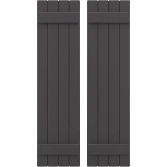 Ekena Millwork 14-in W x 68-in H Shadow Mountain Paintable/Stainable Board and batten Z-bar Wood Exterior Shutters ( 2 -Pack )