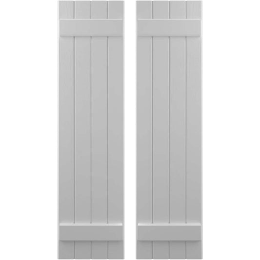 Ekena Millwork 14-in W x 65-in H Primed Paintable/Stainable Board and batten Framed Wood Exterior Shutters ( 2 -Pack )