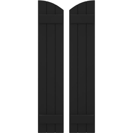 Ekena Millwork 10.5-in W x 62-in H Black Paintable/Stainable Board and batten Z-bar Wood Exterior Shutters ( 2 -Pack )