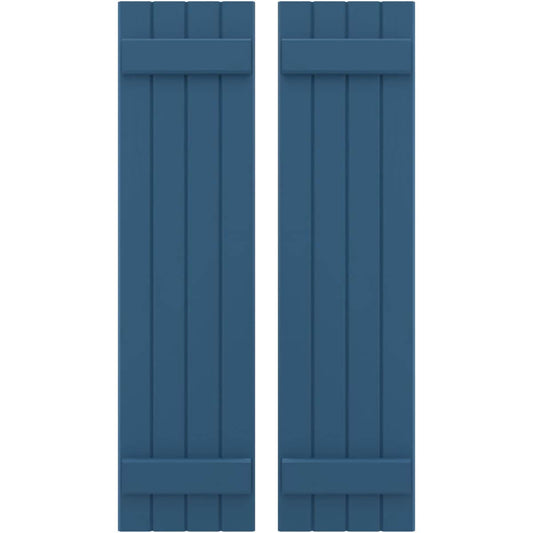 Ekena Millwork 14-in W x 82-in H Sojourn Blue Paintable/Stainable Board and batten Spaced Wood Exterior Shutters ( 2 -Pack )