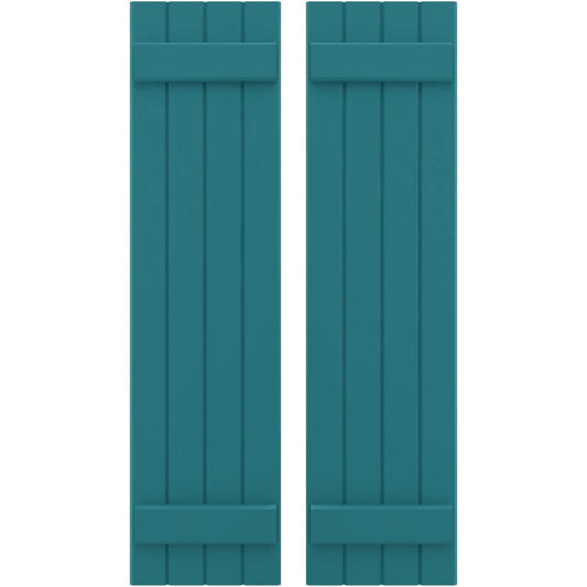 Ekena Millwork 14-in W x 64-in H Antigua Paintable/Stainable Board and batten Wood Exterior Shutters ( 2 -Pack )