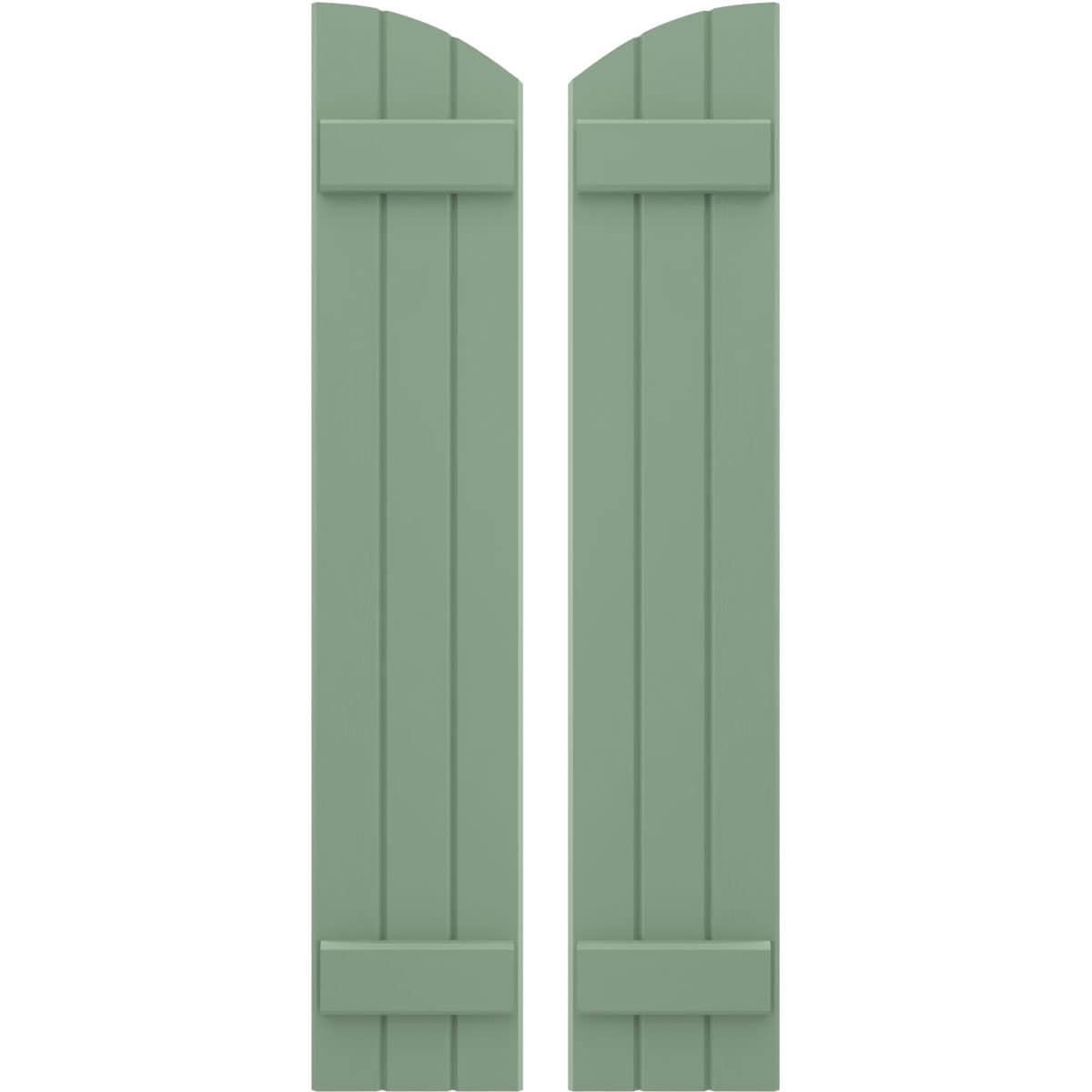 Ekena Millwork 10.5-in W x 67-in H Track Green Paintable/Stainable Board and batten Spaced with z-bar Wood Exterior Shutters ( 2 -Pack )