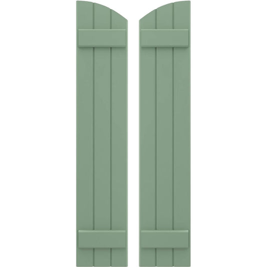 Ekena Millwork 10.5-in W x 67-in H Track Green Paintable/Stainable Board and batten Spaced with z-bar Wood Exterior Shutters ( 2 -Pack )