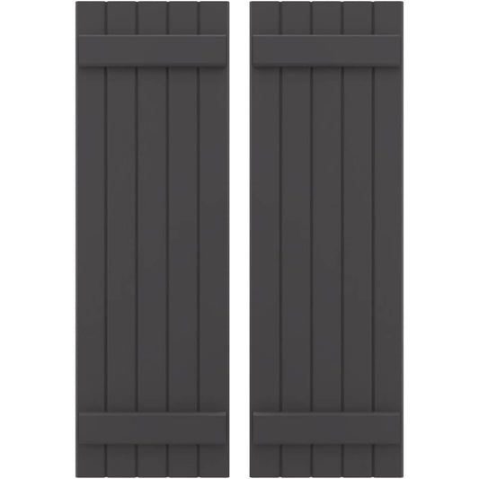 Ekena Millwork 17.5-in W x 63-in H Shadow Mountain Paintable/Stainable Board and batten Framed Wood Exterior Shutters ( 2 -Pack )