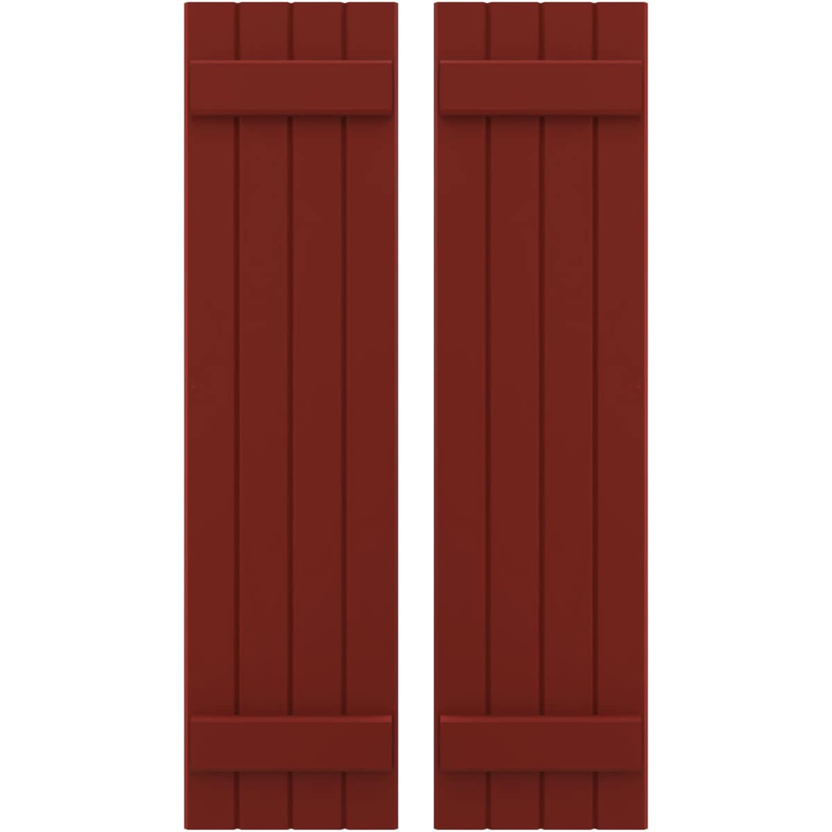 Ekena Millwork 14-in W x 62-in H Pepper Red Paintable/Stainable Board and batten Spaced with z-bar Wood Exterior Shutters ( 2 -Pack )