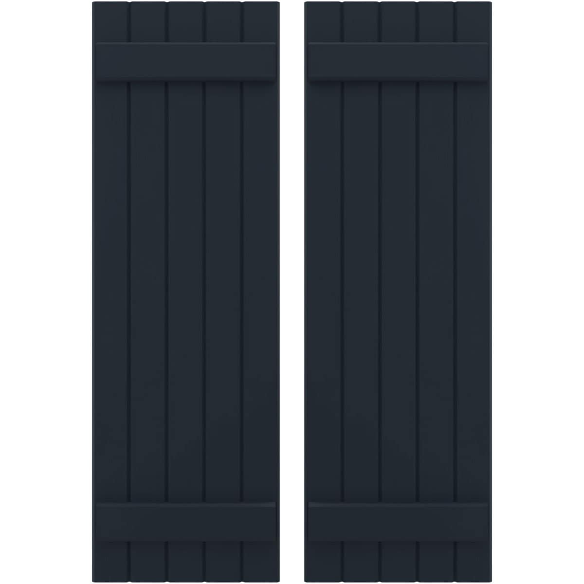 Ekena Millwork 17.5-in W x 62-in H Starless Night Blue Paintable/Stainable Board and batten Framed Wood Exterior Shutters ( 2 -Pack )