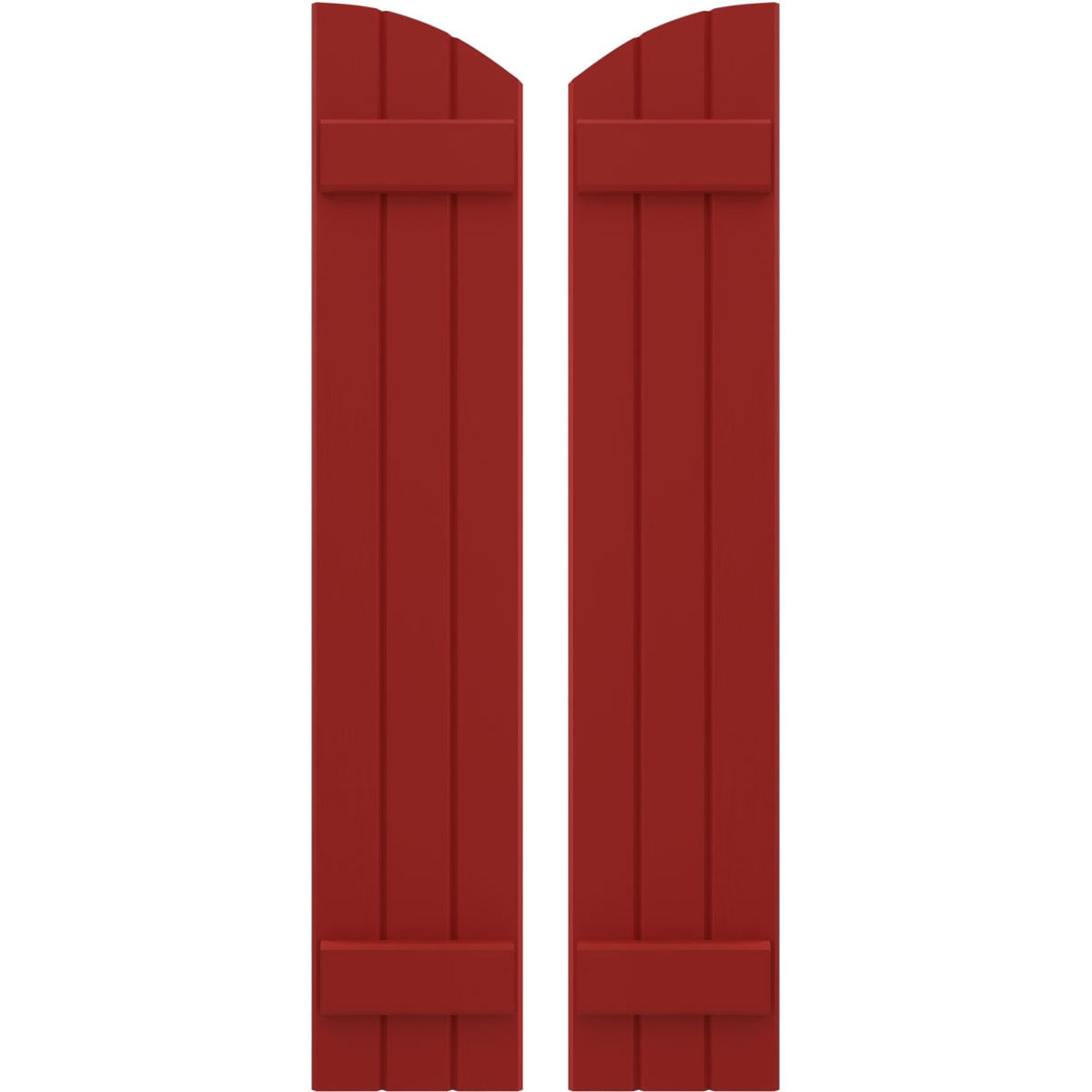 Ekena Millwork 10.5-in W x 63-in H Fire Red Paintable/Stainable Board and batten Framed Wood Exterior Shutters ( 2 -Pack )