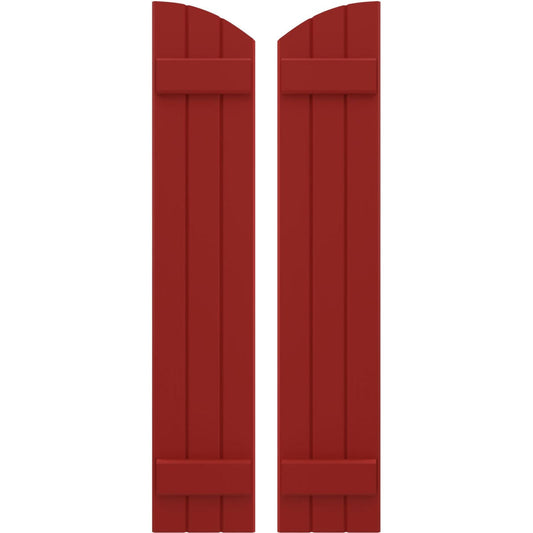 Ekena Millwork 10.5-in W x 63-in H Fire Red Paintable/Stainable Board and batten Framed Wood Exterior Shutters ( 2 -Pack )