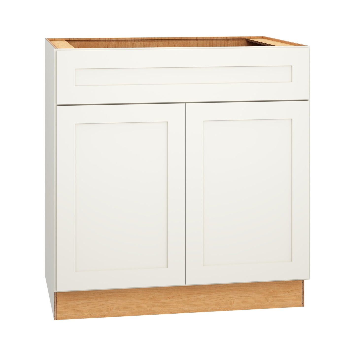 Diamond Express Jamestown 33-in W x 34.5-in H x 24-in D White Sink Base Fully Assembled Plywood Cabinet Recessed Panel Shaker