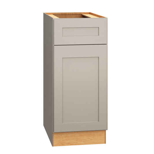 Diamond Express Jamestown 15-in W x 34.5-in H x 24-in D Cloud Gray Base Fully Assembled Plywood Cabinet Recessed Panel Shaker