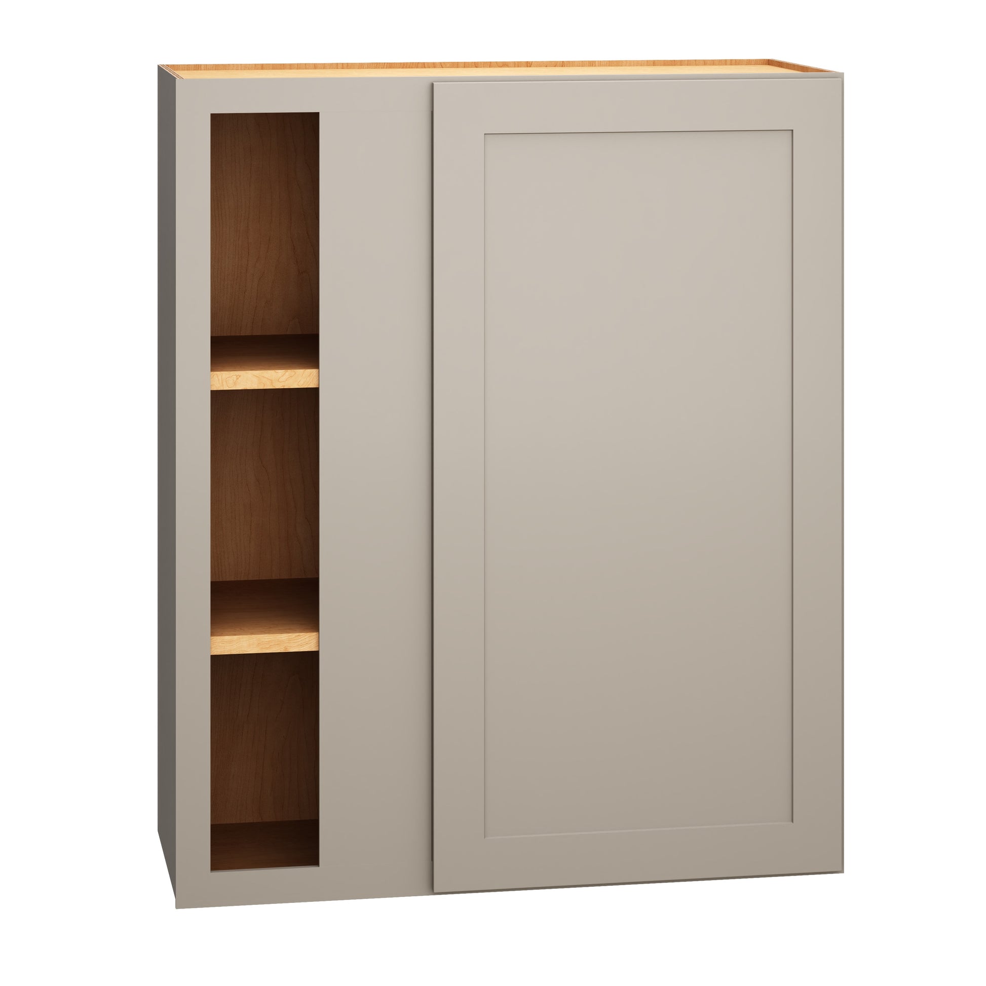 Diamond Express Jamestown 30-in W x 36-in H x 12-in D Cloud Gray Blind Corner Wall Fully Assembled Plywood Cabinet Recessed Panel Shaker