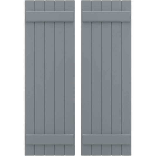 Ekena Millwork 17.5-in W x 67-in H Ocean Swell Paintable/Stainable Board and batten Spaced Wood Exterior Shutters ( 2 -Pack )