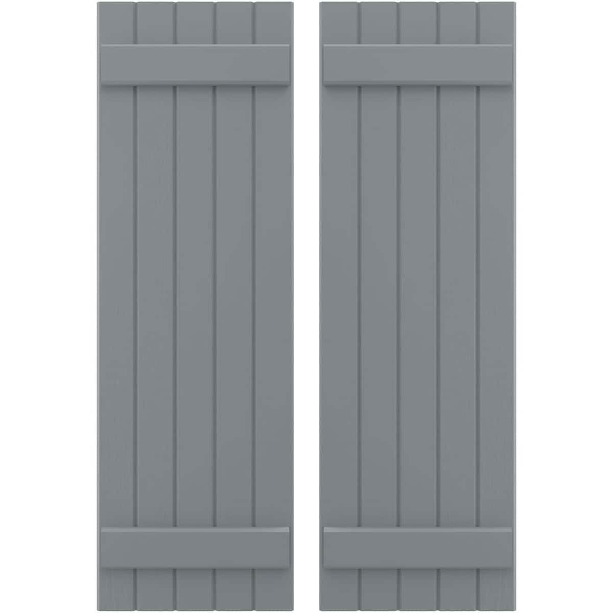 Ekena Millwork 17.5-in W x 63-in H Ocean Swell Paintable/Stainable Board and batten Wood Exterior Shutters ( 2 -Pack )