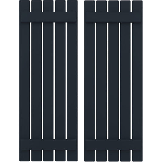 Ekena Millwork 19.5-in W x 45-in H Starless Night Blue Board and batten Wood Exterior Shutters ( 2 -Pack )