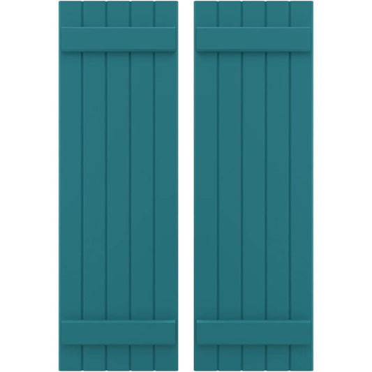 Ekena Millwork 17.5-in W x 57-in H Antigua Paintable/Stainable Board and batten Wood Exterior Shutters ( 2 -Pack )