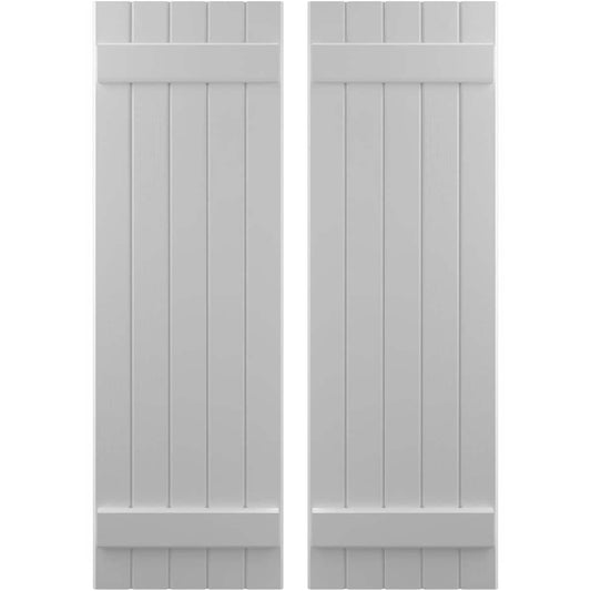 Ekena Millwork 17.5-in W x 73-in H Primed Paintable/Stainable Board and batten Z-bar Wood Exterior Shutters ( 2 -Pack )