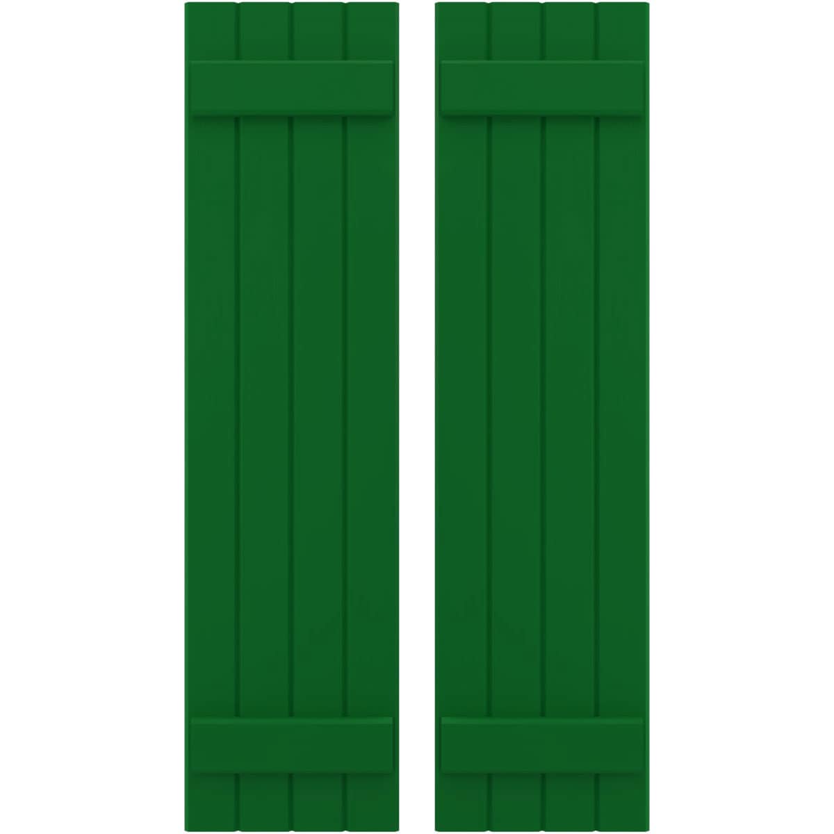 Ekena Millwork 14-in W x 70-in H Viridian Green Paintable/Stainable Board and batten Wood Exterior Shutters ( 2 -Pack )