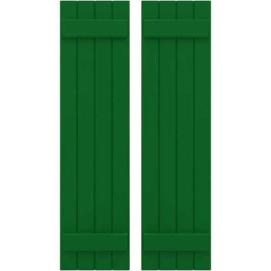 Ekena Millwork 14-in W x 70-in H Viridian Green Paintable/Stainable Board and batten Wood Exterior Shutters ( 2 -Pack )