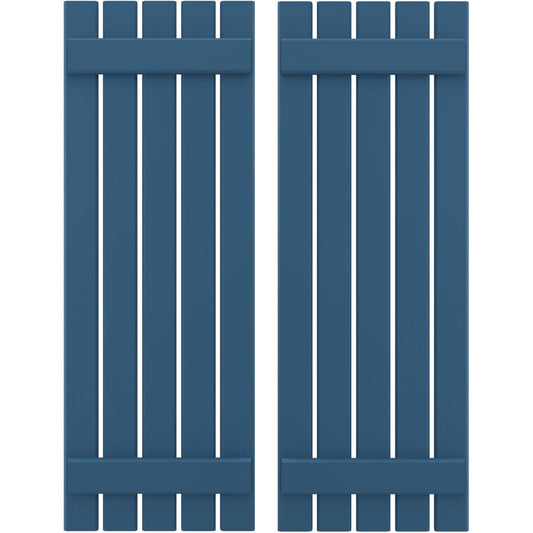 Ekena Millwork 19.5-in W x 54-in H Sojourn Blue Board and batten Framed Wood Exterior Shutters ( 2 -Pack )