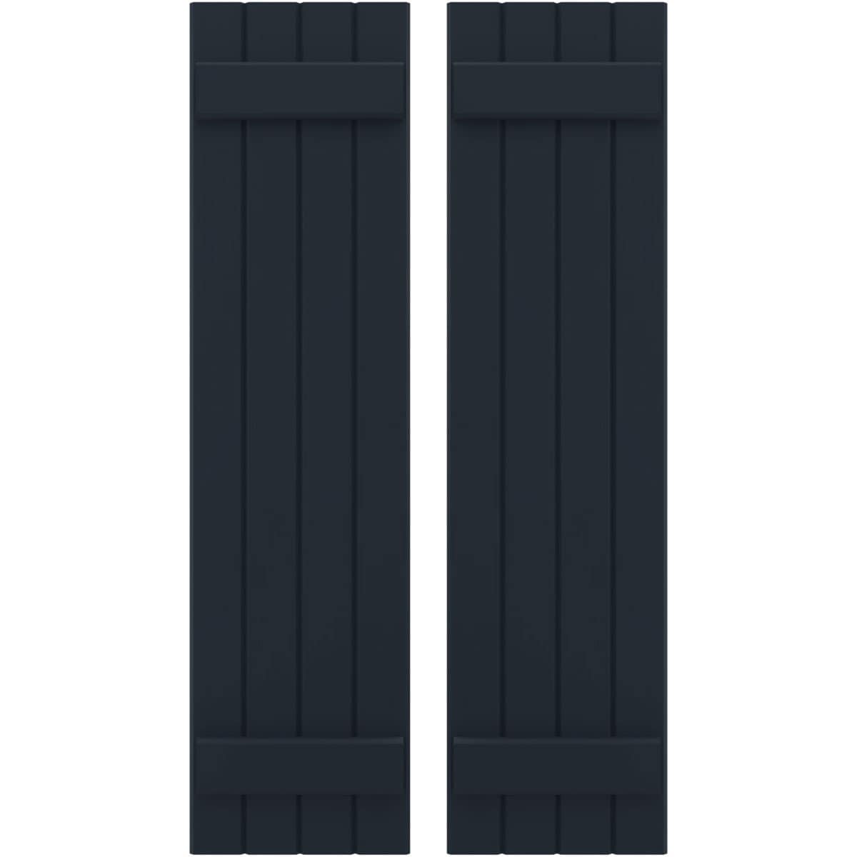 Ekena Millwork 14-in W x 53-in H Starless Night Blue Paintable/Stainable Board and batten Z-bar Wood Exterior Shutters ( 2 -Pack )