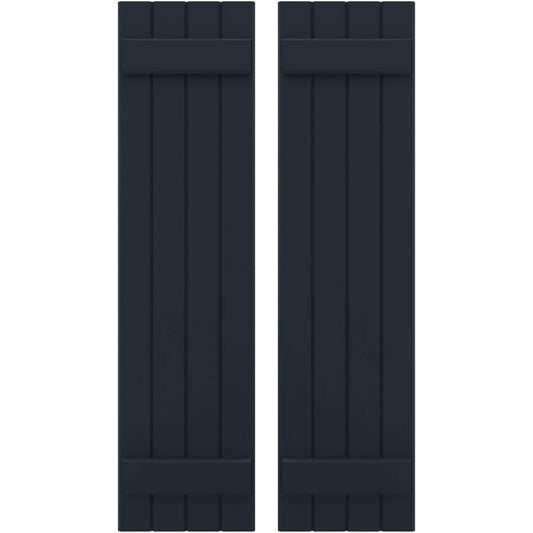 Ekena Millwork 14-in W x 71-in H Starless Night Blue Paintable/Stainable Board and batten Wood Exterior Shutters ( 2 -Pack )
