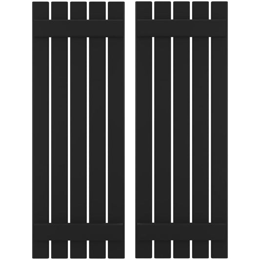 Ekena Millwork 19.5-in W x 51-in H Black Board and batten Framed Wood Exterior Shutters ( 2 -Pack )