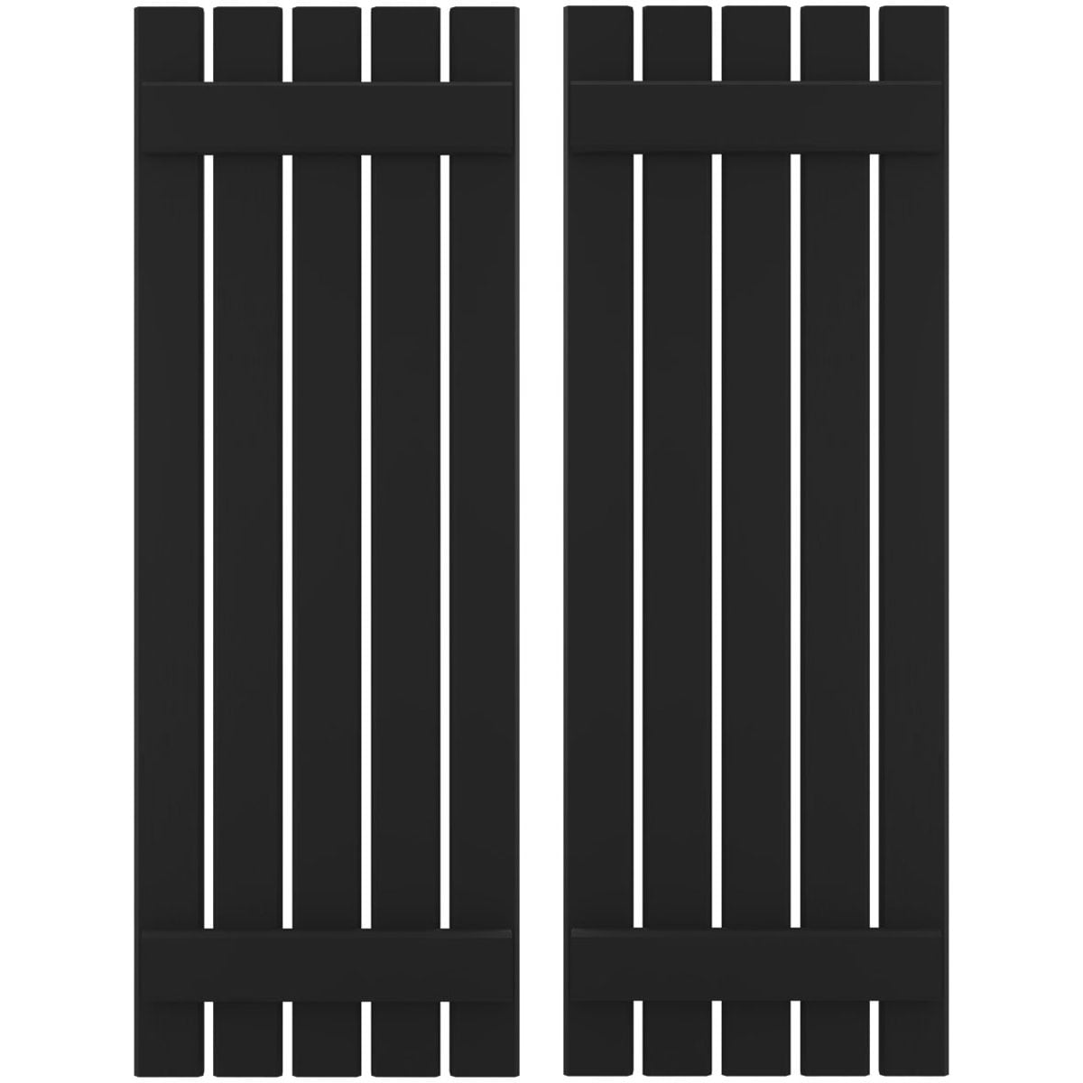 Ekena Millwork 19.5-in W x 58-in H Black Board and batten Wood Exterior Shutters ( 2 -Pack )