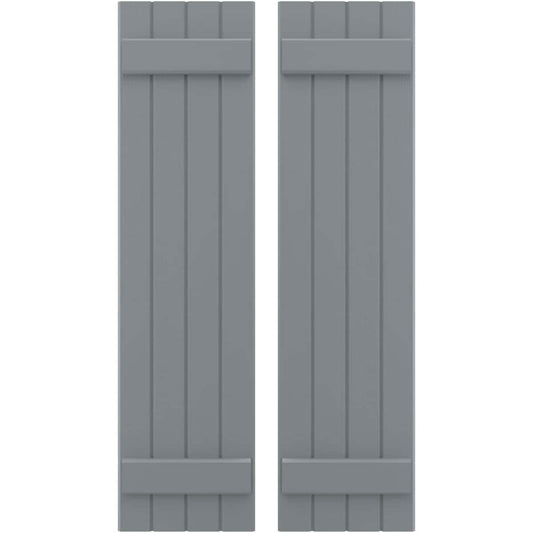 Ekena Millwork 14-in W x 64-in H Ocean Swell Paintable/Stainable Board and batten Wood Exterior Shutters ( 2 -Pack )