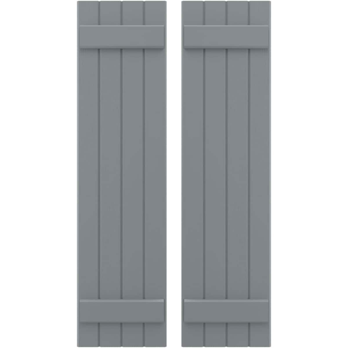 Ekena Millwork 14-in W x 77-in H Ocean Swell Paintable/Stainable Board and batten Wood Exterior Shutters ( 2 -Pack )