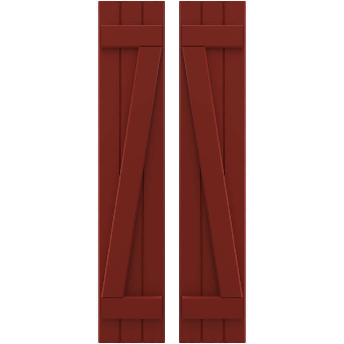 Ekena Millwork 10.5-in W x 74-in H Pepper Red Paintable/Stainable Board and batten Wood Exterior Shutters ( 2 -Pack )