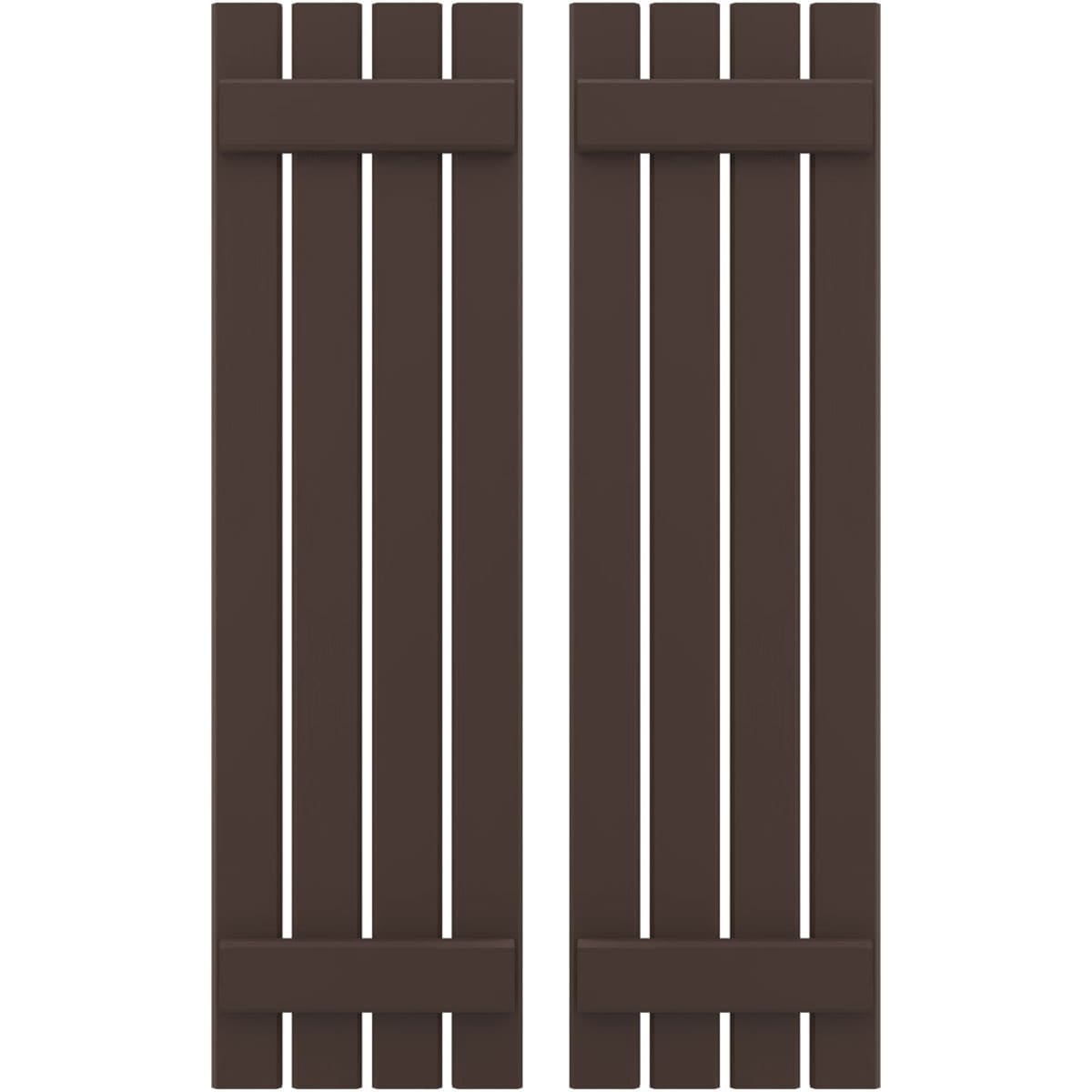 Ekena Millwork 15.5-in W x 68-in H Raisin Brown Board and batten Wood Exterior Shutters ( 2 -Pack )