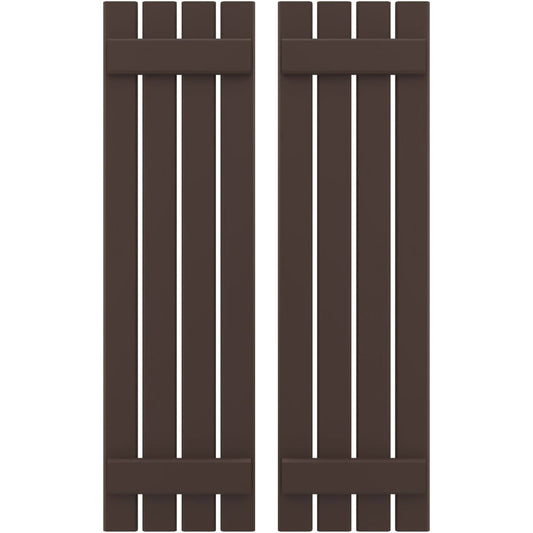 Ekena Millwork 15.5-in W x 68-in H Raisin Brown Board and batten Wood Exterior Shutters ( 2 -Pack )