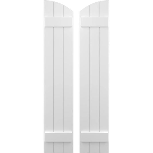 Ekena Millwork 10.5-in W x 73-in H White Paintable/Stainable Board and batten Wood Exterior Shutters ( 2 -Pack )