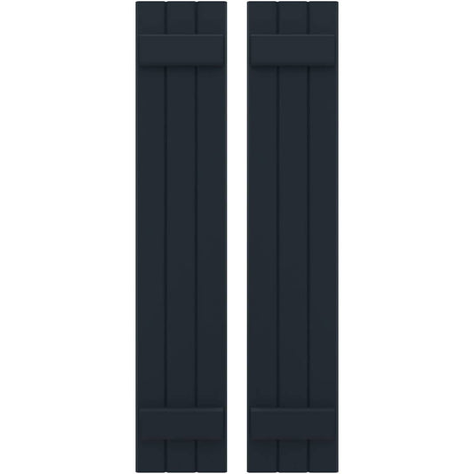 Ekena Millwork 10.5-in W x 54-in H Starless Night Blue Paintable/Stainable Board and batten Wood Exterior Shutters ( 2 -Pack )