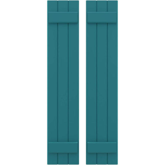 Ekena Millwork 10.5-in W x 63-in H Antigua Paintable/Stainable Board and batten Spaced with z-bar Wood Exterior Shutters ( 2 -Pack )