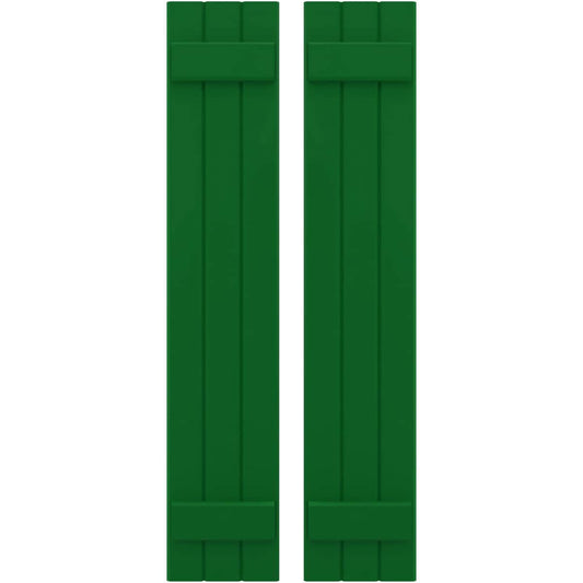 Ekena Millwork 10.5-in W x 76-in H Viridian Green Paintable/Stainable Board and batten Spaced with z-bar Wood Exterior Shutters ( 2 -Pack )