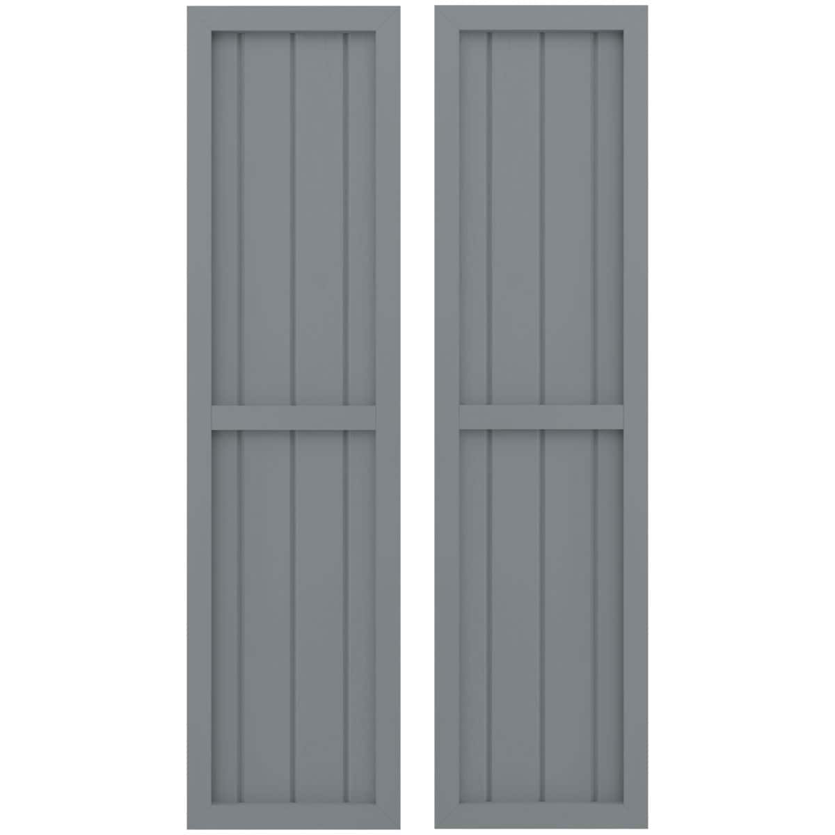 Ekena Millwork 14-in W x 60-in H Ocean Swell Paintable/Stainable Board and batten Wood Exterior Shutters ( 2 -Pack )