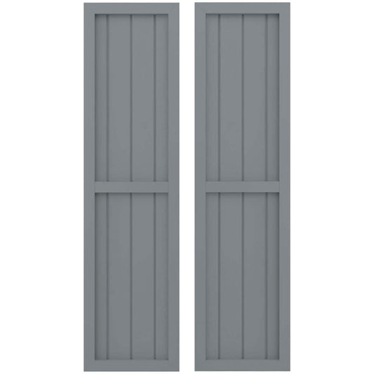 Ekena Millwork 14-in W x 60-in H Ocean Swell Paintable/Stainable Board and batten Wood Exterior Shutters ( 2 -Pack )
