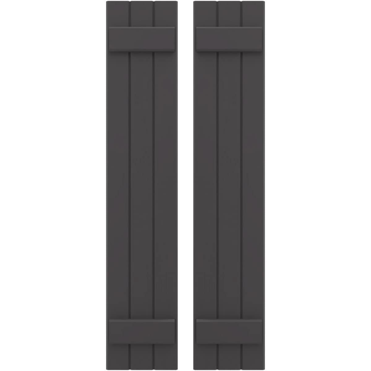 Ekena Millwork 10.5-in W x 54-in H Shadow Mountain Paintable/Stainable Board and batten Wood Exterior Shutters ( 2 -Pack )