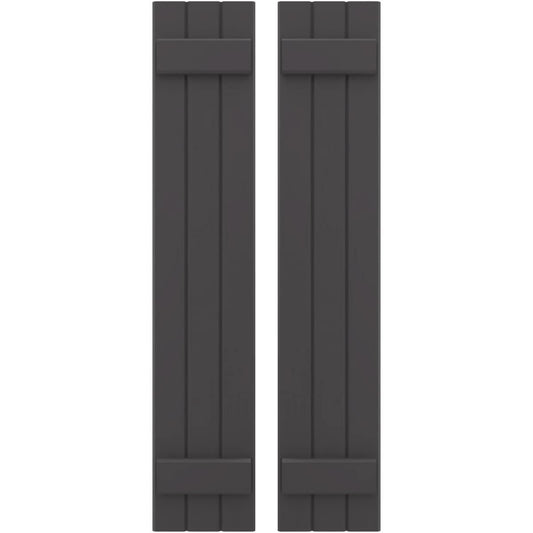 Ekena Millwork 10.5-in W x 54-in H Shadow Mountain Paintable/Stainable Board and batten Wood Exterior Shutters ( 2 -Pack )