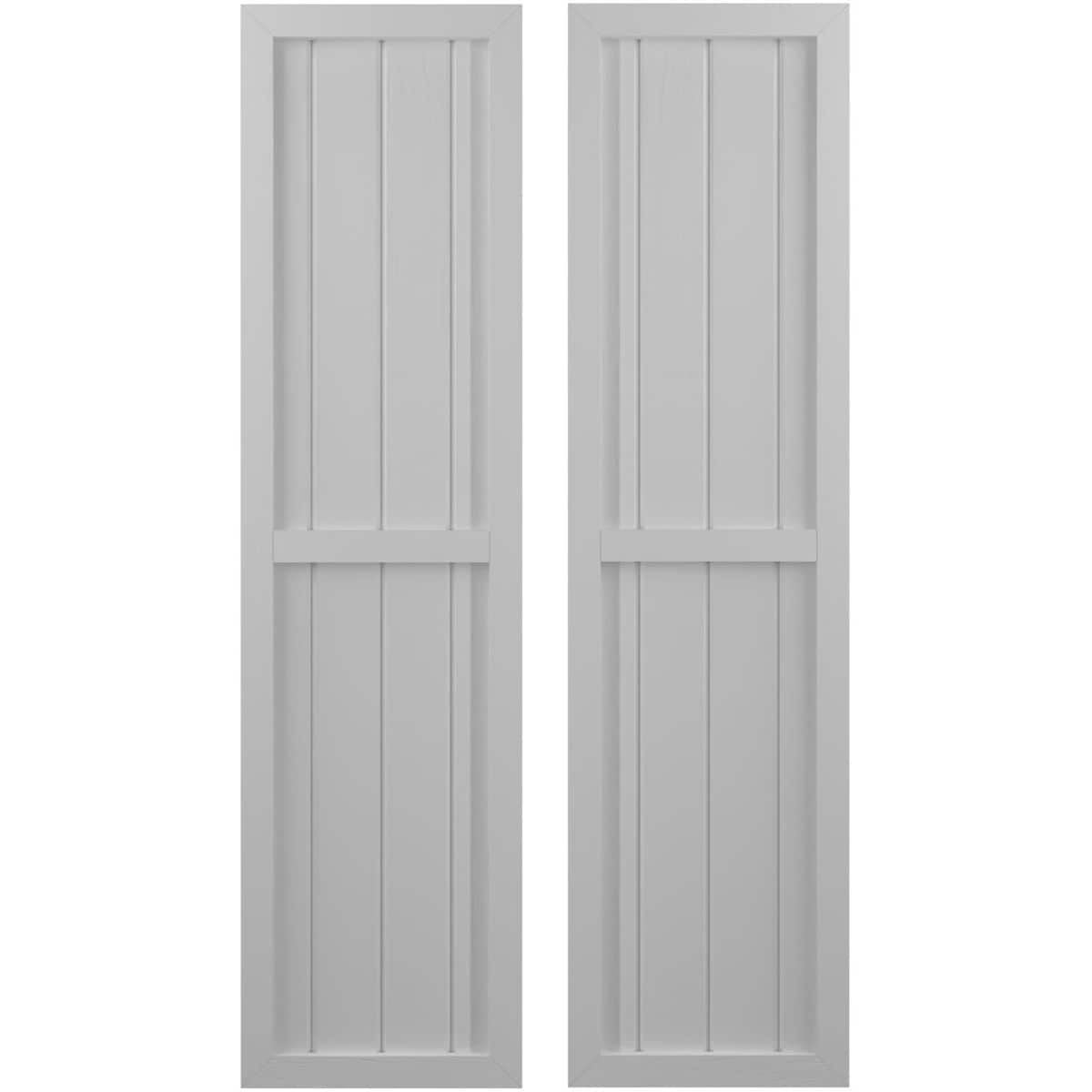 Ekena Millwork 14-in W x 69-in H Primed Paintable/Stainable Board and batten Z-bar Wood Exterior Shutters ( 2 -Pack )