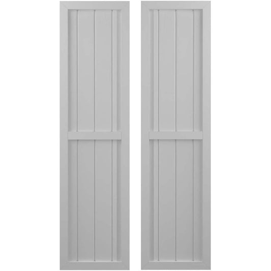 Ekena Millwork 14-in W x 69-in H Primed Paintable/Stainable Board and batten Z-bar Wood Exterior Shutters ( 2 -Pack )