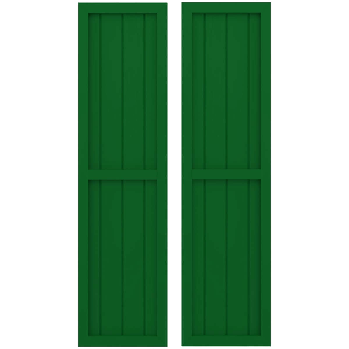 Ekena Millwork 14-in W x 84-in H Viridian Green Paintable/Stainable Board and batten Spaced Wood Exterior Shutters ( 2 -Pack )