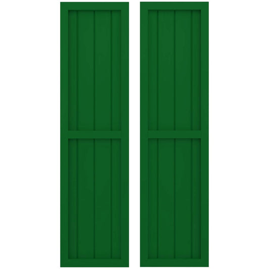 Ekena Millwork 14-in W x 84-in H Viridian Green Paintable/Stainable Board and batten Spaced Wood Exterior Shutters ( 2 -Pack )