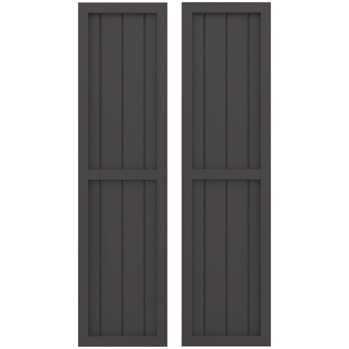 Ekena Millwork 14-in W x 80-in H Shadow Mountain Paintable/Stainable Board and batten Wood Exterior Shutters ( 2 -Pack )
