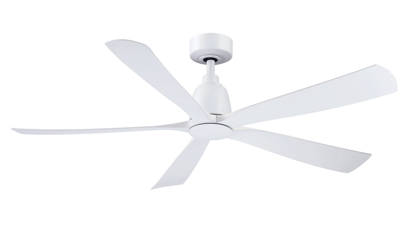 Fanimation Kute5 52-in Matte White Indoor/Outdoor Smart Ceiling Fan Light Kit Compatible and Remote (5-Blade) FPD5534MW