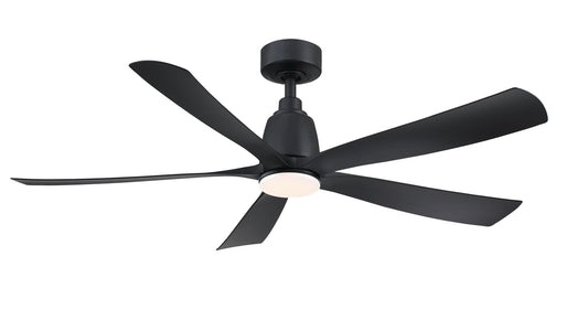 Fanimation Kute5 52-in Black Color-changing Integrated LED Indoor/Outdoor Smart Ceiling Fan with Light and Remote (5-Blade) FPD5534BL-LK