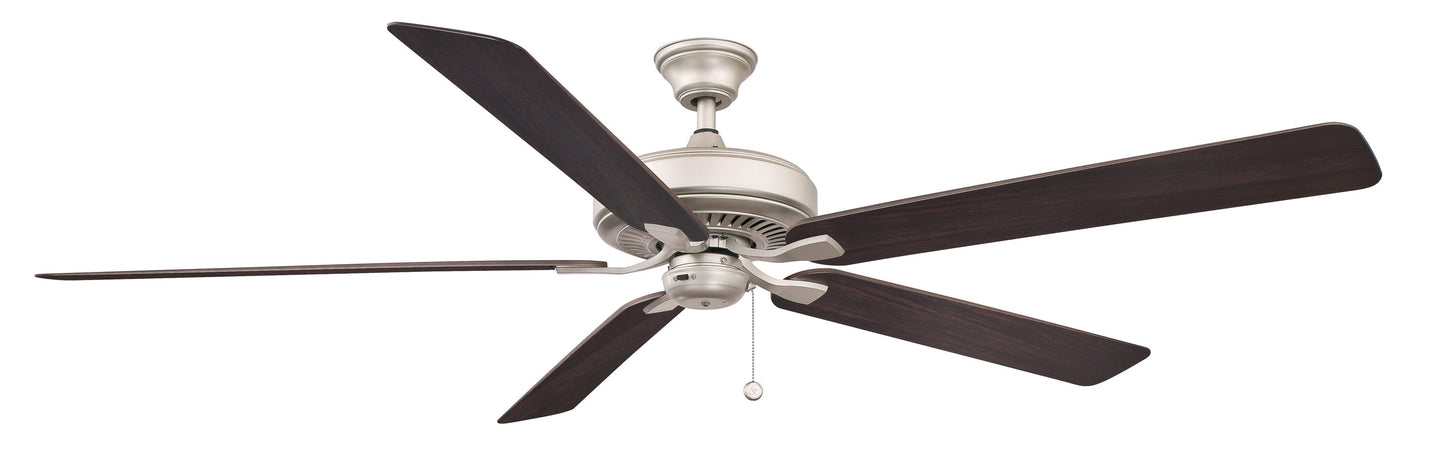 Fanimation Edgewood72 72-in Outdoor Brushed Nickel with Dark Walnut Blades Ceiling Fan Light Kit Compatible - Remote Included ( 5 -Blade )